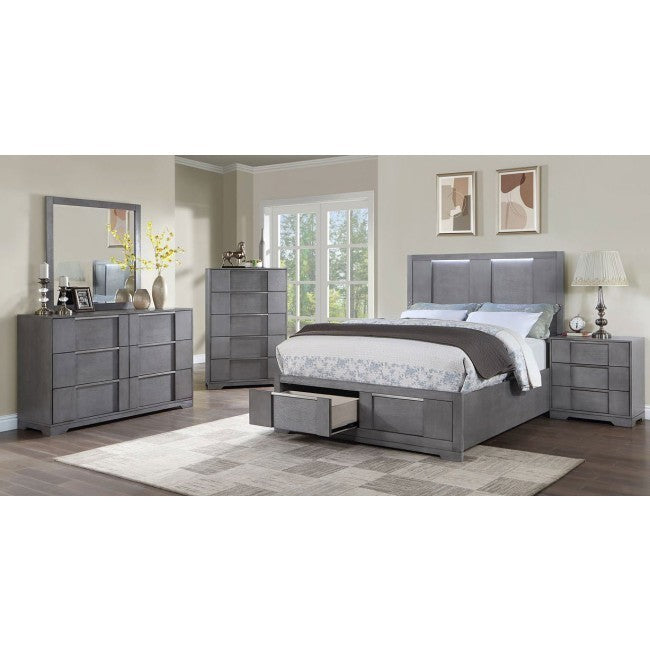 Gray LED Bedroom Set