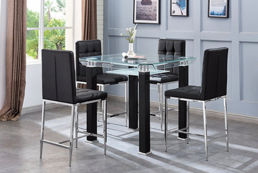 Counter Height Glass Dining Table