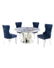 Load image into Gallery viewer, Round Marble Dining Table Set 5 Pieces
