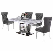 Load image into Gallery viewer, Rectangle Marble Dining Table Set 7pc
